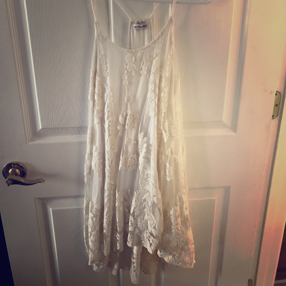 Razor back dress high low